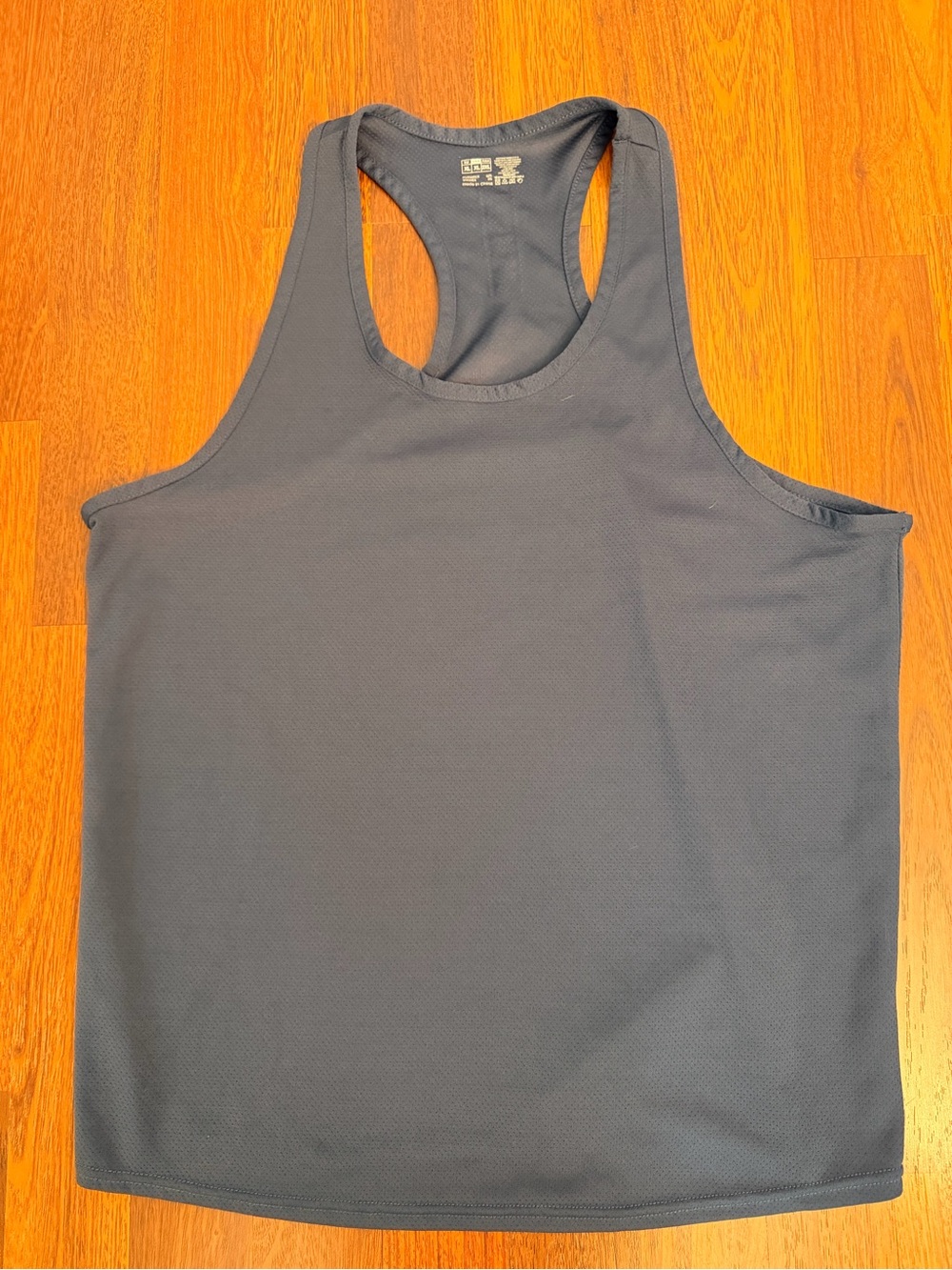 Men's Athletic Tank Top - Dark Blue Gray Racerback XL